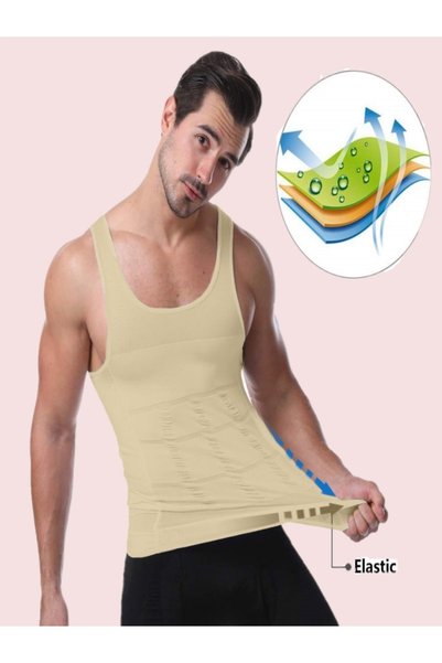 Toscana Abdominal Recovery Men's Tank Top Corset Skin Color
