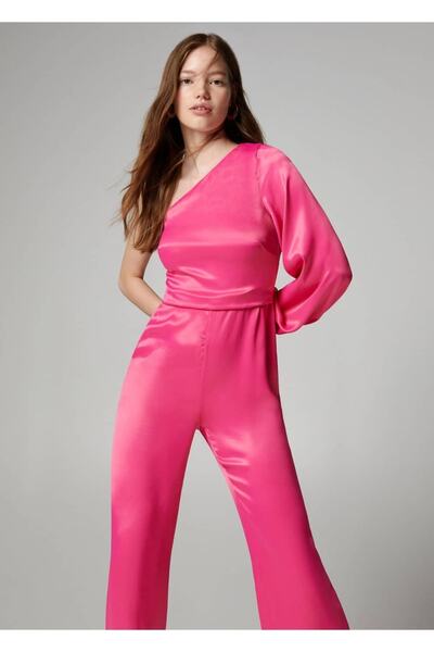 Asymmetric Satin Jumpsuit