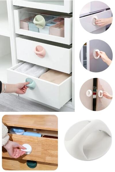 Adhesive Drawer Gripper Cabinet Wardrobe Handhold Practical Door Window Gripper Drawer Handle 2Pcs