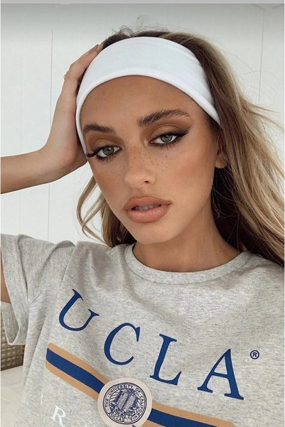 Women's White Cotton Headband