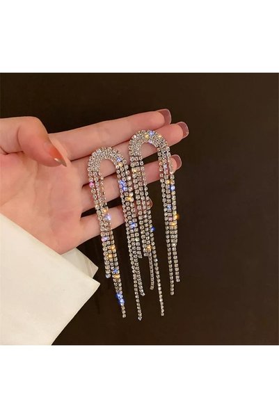 Women's Waterway Dangle Chain Stone Earrings