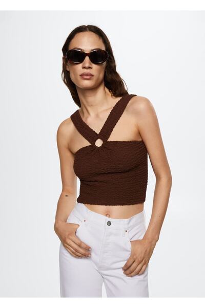 Textured Cropped Blouse
