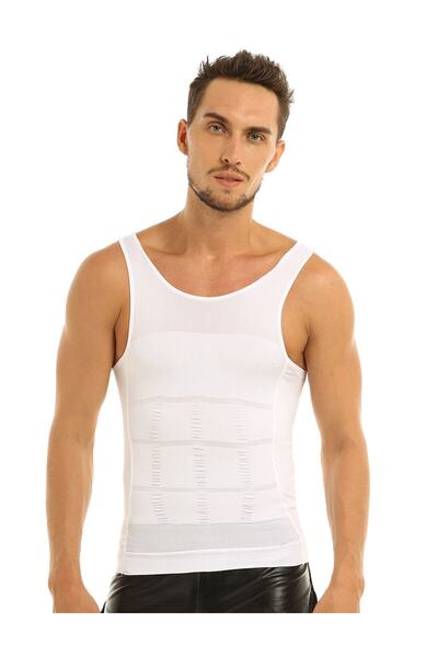 Torenova Model Sports Athlete's Undershirt, Effective in Sports, Effective in Abdomen and Chest Support, Sports Corset, White Color