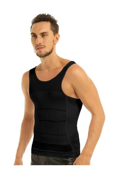 Torenova Model Sports Athlete's Undershirt, Effective in Sports, Effective in Abdomen and Chest Support, Sports Corset, Black Color