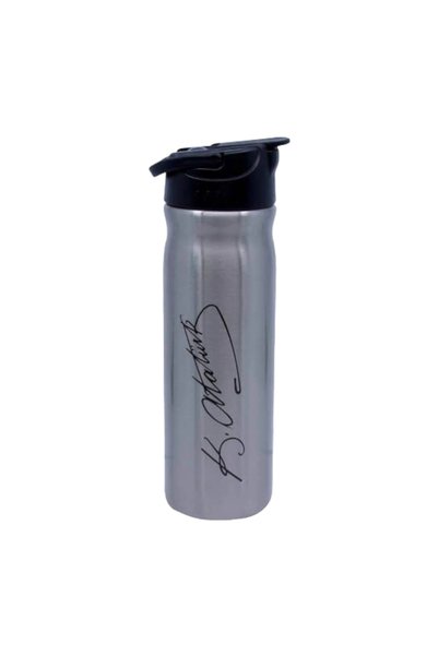 500 ml Steel Straw Atatürk Printed Water Bottle