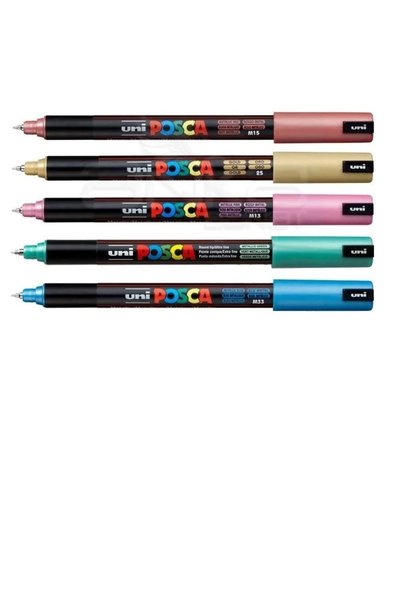 Posca Marker PC-1MR Metallic Colors 5-Piece Set