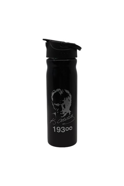 500 ml Ataturk Printed Water Bottle with Steel Straw