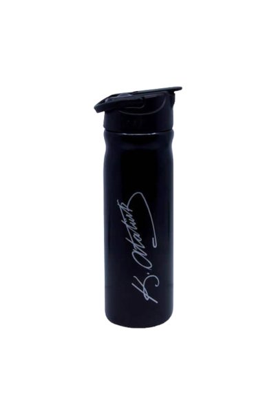 500 ml Ataturk Printed Water Bottle with Steel Straw