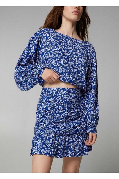 Patterned Ruffle Skirt
