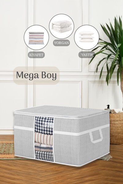 Mega Size Windowed Quilt Storage Bag - Pillow Quilt Organizer Storage Bag 75 X 40 X 40 Cm