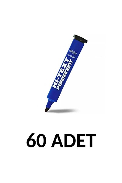 Hi-text 60 парчиња 830pb траен маркер со тркалезен врв маркер за кутии син