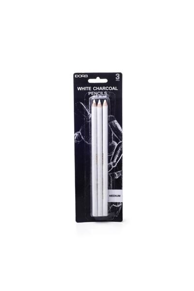 White Charcoal Fusen Pencil Medium - 3 Pieces Professional