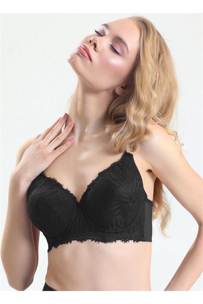 Underwire Bra, 95 D, Black