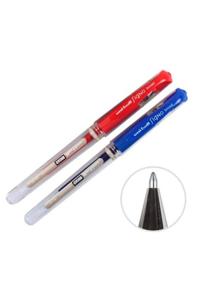 Blue Red Signature Pen Um-153 Signo Broad Roller Pen 1.0 Mm 2 Pcs