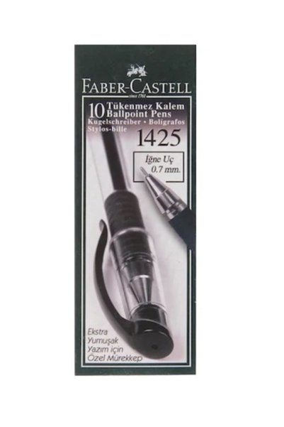 Faber-Castell 1425 Needle Tip Ballpoint Pen Black 10 Pack 5211142599000 (1 Pack 10 Pieces)