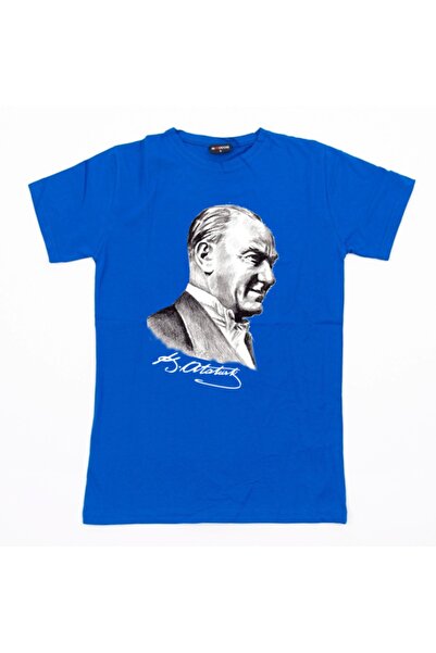 Маица со портрет на Ататурк / потпишана на грб (Relax Fit) / 9xl / 8xl / 7xl / 6xl / 5xl / 4xl / 3xl