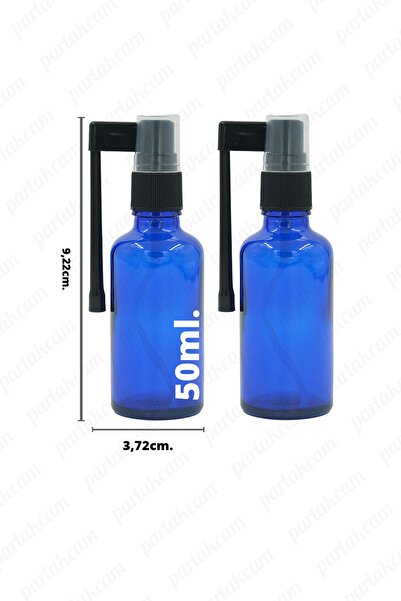 Сино стаклено шише со глава за прскање за уста и нос 50ml спреј (2 ПАРЧИЊА)