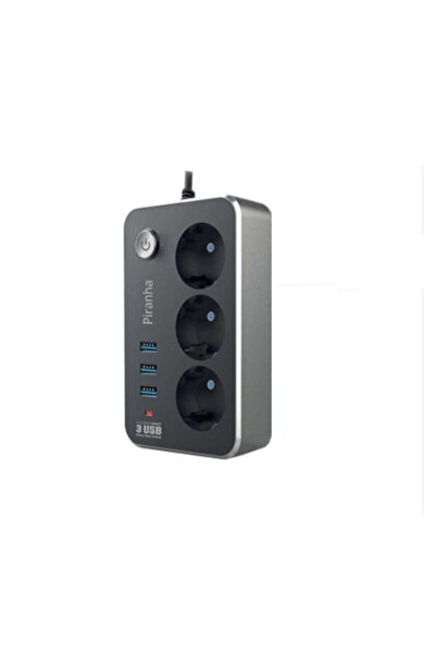 Термален продолжен кабел со заштита од пренапон, 3 приклучоци со 3 USB 3396/3411