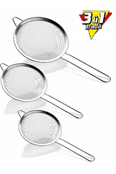 Цедалка од нерѓосувачки челик, сет од 3 (12cm 14cm 16cm)