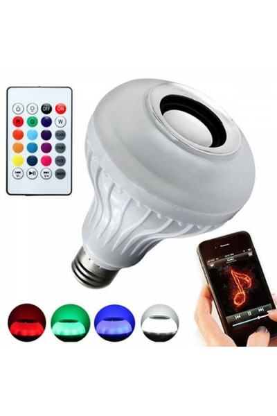 Паметна Rgb Led сијалица со Bluetooth звучник и далечински управувач, 16 бои, звучна бомба што се става на сијалица