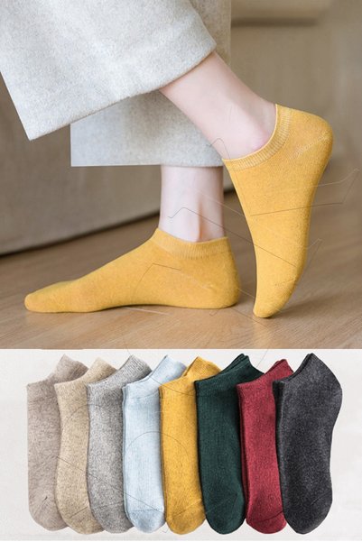 8 Pairs Women's Colorful Dark Colored Booties Socks
