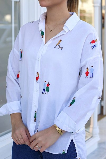 Women's Embroidered 100% Cotton Shirt