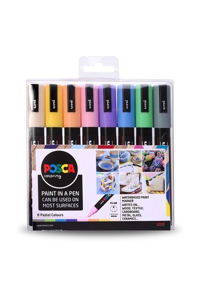 Posca Marker Pc-5M (1.8-2.5mm) Set of 8 Pastel Colors