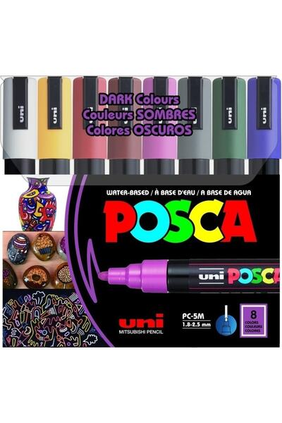 Posca 5m маркер за сликање темни бои сет од 8