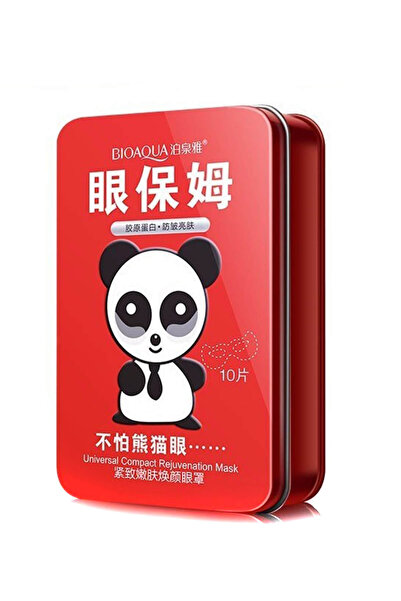 Сет од 10 маски за очи против подочници Panda - во црвена метална кутија, сет од 10, 8 g x 10