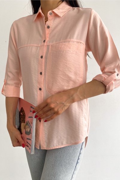 Women's Powder Single Pocket Basic Shirt