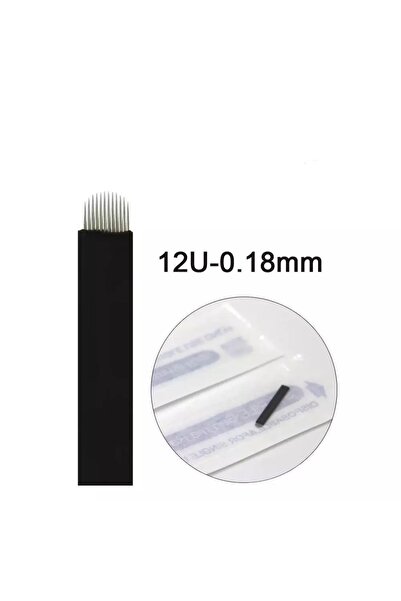 20 парчиња 12u црна 0.18mm игла за трајна шминка микроблејдинг
