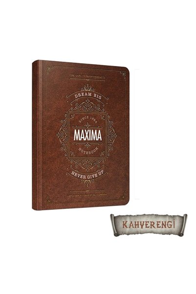 13X21 120 Sheets Maxima Thread Stitched Hard Cover Unlined Notebook - Brown
