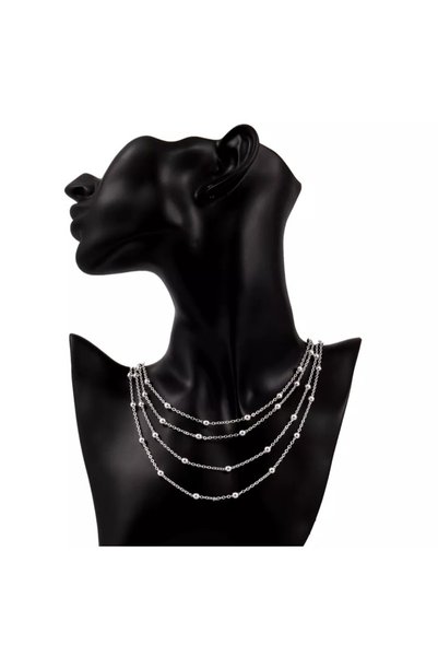 Women's Silver Multiple Necklace
