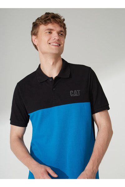 Polo Neck Printed Black Men's T-Shirt E-P-William
