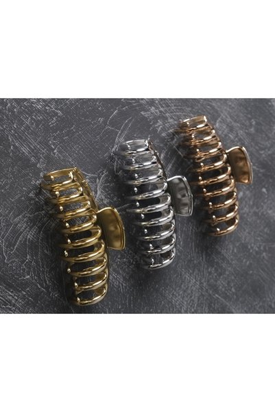 Women's Gold, Silver, Copper 3-Piece Xl Latch Buckle Set