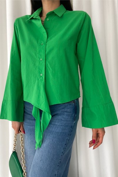 Women's New Season Tie-Front Basic Shirt