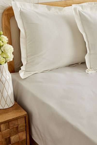 100% Cotton Double Flat Sheet Light Gray