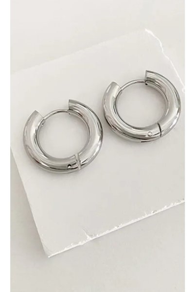 Women's Silver Steel Earrings