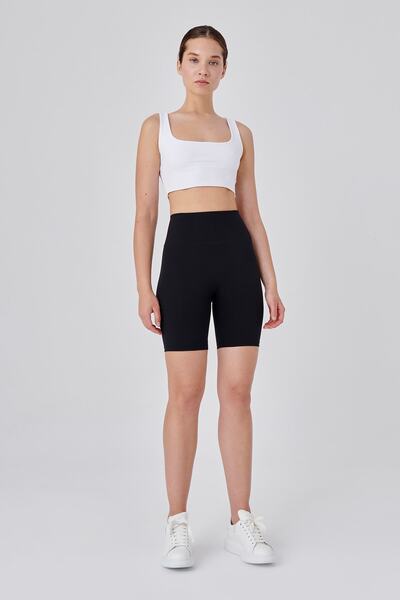 Push Up High Waist Recovery Biker Leggings Black
