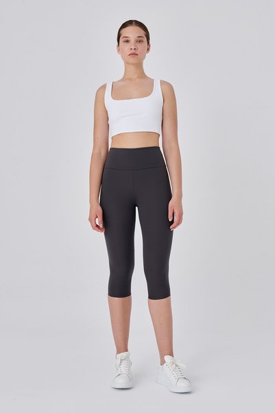 Push Up High Waist Recovery Capri Leggings Smoked