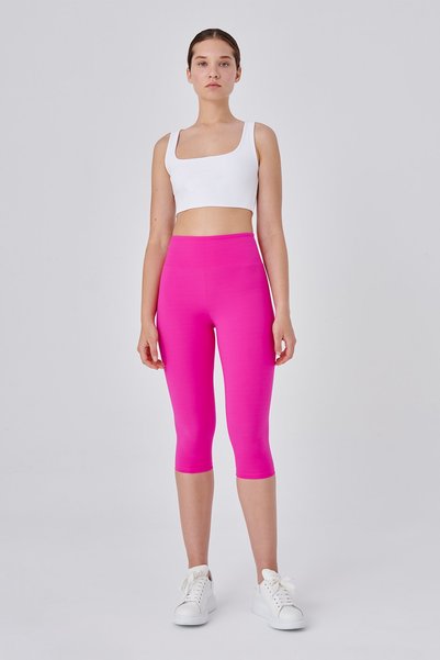 Push Up High Waist Capri Leggings Pink