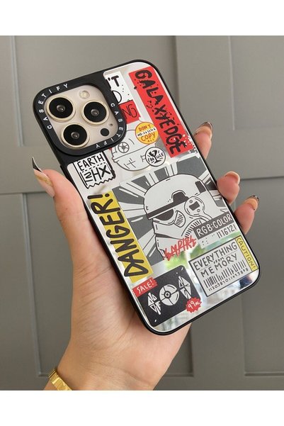 iPhone 13 Pro Max Compatible Mirrored Danger Case