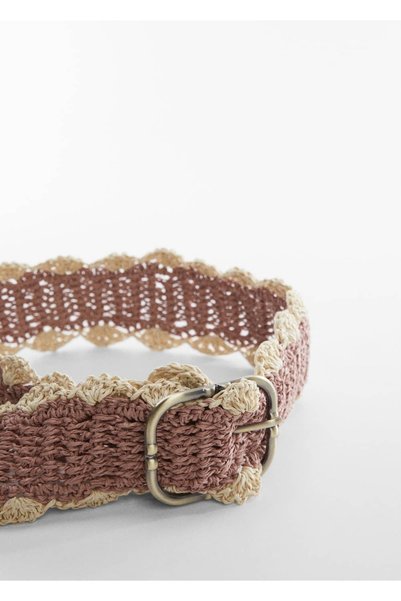 Contrast Raffia Belt