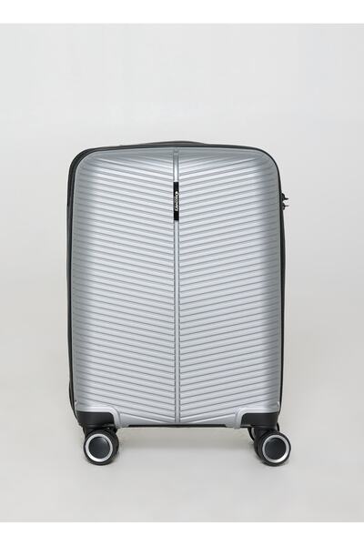 Silver Unisex 53X33X20 Cabin Hard Suitcase with Squeegee Dc-5224