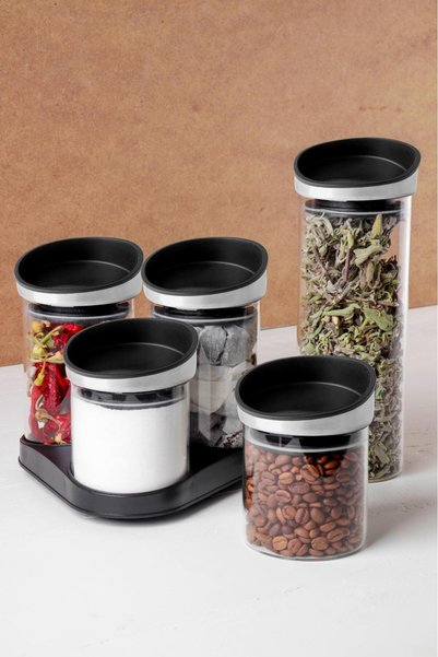 Rena Glass Spice Set with Rotary Stand