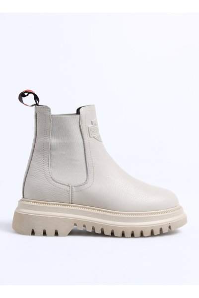 White Women's Leather Boots Mourir