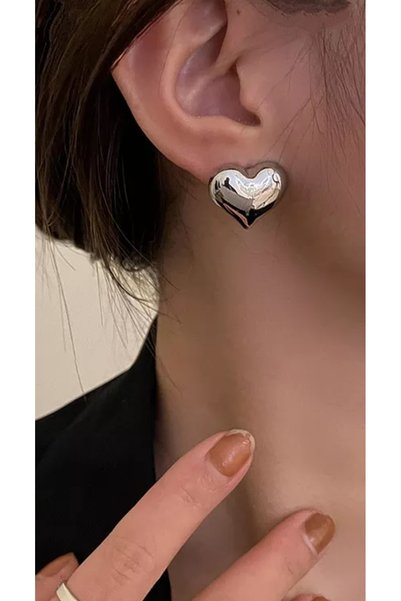 Women's Silver Heart Earrings