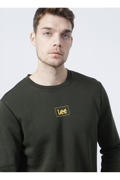 Straight Collar Khaki Men's Sweatshirt L212299801_L212299 Sweatshirt