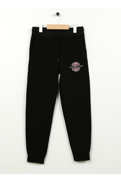 Elastic Leg Black Women's Sweatpants C3Wg-Ea02