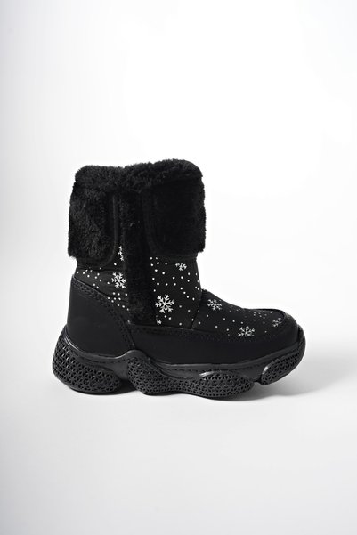 Szirnul Kids Zippered Snow Boots0012140 Black Patterned